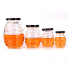 wholesale empty 70ml 180ml 380ml 730ml glass honey Jam food bottle jar with metal lid